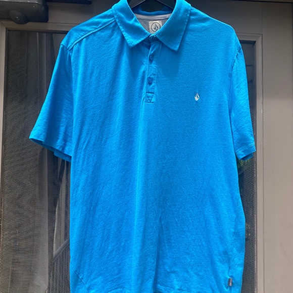 Volcom Wowzer polo shirt short sleeve cotton blue XL - Picture 3 of 16